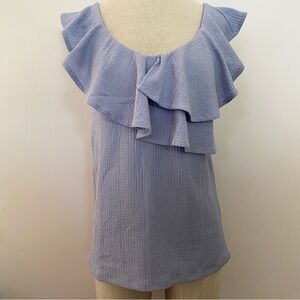 Nine West Periwinkle Ruffle Tank Top